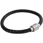 David Van Hagen Leather Bracelet - Black