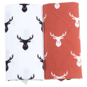 David Van Hagen Novelty Stag Handkerchief Set - Red/White