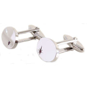 David Van Hagen Oval Ruby Cufflinks - Silver/Red