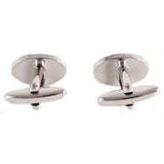 David Van Hagen Oval Ruby Cufflinks - Silver/Red