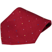 David Van Hagen Pin Dots Silk Handkerchief - Red/Multi-colour