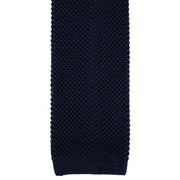 David Van Hagen Plain Knitted Tie - Navy