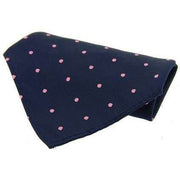 David Van Hagen Polka Dot Handkerchief - Navy/Pink