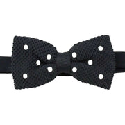 David Van Hagen Polka Dot Knitted Polyester Bow Tie - Black/White