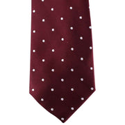 David Van Hagen Polka Dot Tie - Burgundy/White