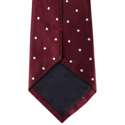 David Van Hagen Polka Dot Tie - Burgundy/White