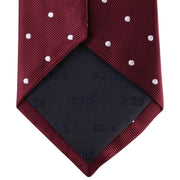 David Van Hagen Polka Dot Tie - Burgundy/White