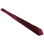 David Van Hagen Polka Dot Tie - Burgundy/White