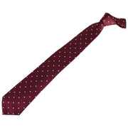 David Van Hagen Polka Dot Tie - Burgundy/White