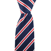 David Van Hagen Regimental Striped Tie - Navy/Red/White