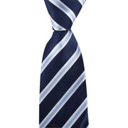 David Van Hagen Regimental Striped Tie - Navy/White/Lilac