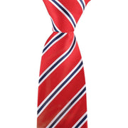 David Van Hagen Regimental Striped Tie - Red/Navy/White