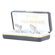 David Van Hagen Salmon Cufflinks - Silver