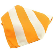 David Van Hagen Striped Polyester Pocket Square - Orange/White