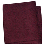 David Van Hagen Tonal Paisley Silk Handkerchief - Wine Red