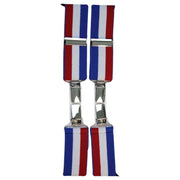 David Van Hagen Union Jack 4 Clip Trouser Braces - White/Red/Blue