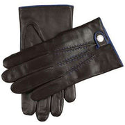 Dents Adlington Cashmere Lined Leather Gloves - Brown/Royal Blue