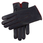 Dents Alnwick Contrasting Cashmere Lined Gloves - Navy/Red