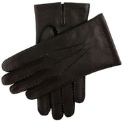 Dents Cheddar Cashmere Lined Short Finger Length Leather Gloves - Black