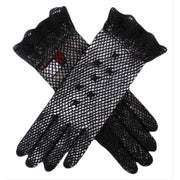 Dents Cotton Crochet Gloves - Black