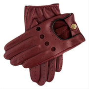 Dents Delta Classic Leather Driving Gloves - Wine/Black