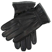 Dents Edington Cashmere Lined Deerskin Leather Gloves - Black/Grey