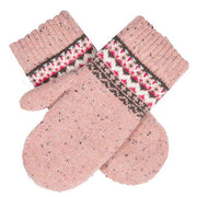 Dents Fair Isle Wool Blend Knitted Mittens - Rose Pink