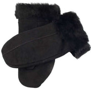 Dents Inverness Suede Sheepskin Mittens - Black