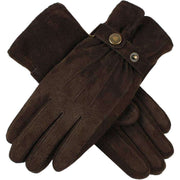 Dents Laura Strap Detail Suede Gloves  - Mocca Brown