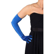 Dents Long 16 Button Satin Evening Gloves - Royal Blue