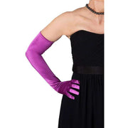 Dents Long 16 Button Satin Evening Gloves - Violet Purple