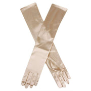 Dents Long Satin Elbow Length Evening Gloves - Gold