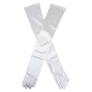 Dents Long Satin Shoulder Length Evening Gloves - Ivory
