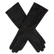 Dents Long Touchscreen Faux Suede Gloves - Black
