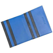 Dents Medway RFID Card Holder Leather Wallet - Black/Royal Blue