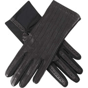 Dents Olivia Half Silk Lined Hairsheep Leather and Elastane Gloves - Black