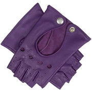 Dents Paris Hairsheep Leather Half Finger Driving Gloves - Amethyst Purple
