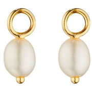 Elements Gold Assembled Fresh Water Pearl Earrings Charms - Yellow Gold