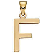 Elements Gold F Pendant - Gold