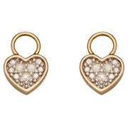 Elements Gold Heart Diamond Earring Charms - Gold/Clear