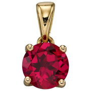 Elements Gold July Birthstone Pendant - Red/Gold