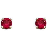 Elements Gold July Birthstone Stud Earrings - Red/Gold