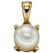 Elements Gold June Birthstone Pendant - Pearl White/Gold