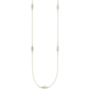 Elements Gold Navette Mother Of Pearl Necklace - Yellow Gold