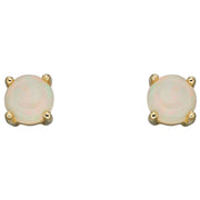 Elements Gold October Birthstone Stud Earrings - White/Gold