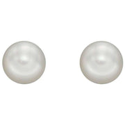 Elements Gold Pearl 7mm Stud Earrings - White