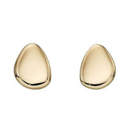 Elements Gold Pebble Stud Earrings - Gold