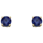 Elements Gold September Birthstone Stud Earrings - Dark Blue/Gold