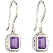 Elements Silver Brazilian Amethyst Drop Earrings - Silver/Purple