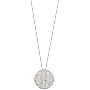 Elements Silver CZ Bamboo Stem Round Pendant - Silver